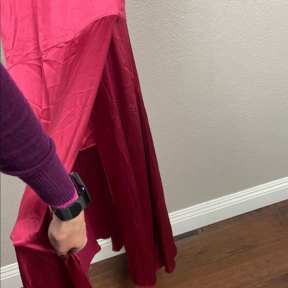 NWT Semicouture Red Berry Satin Silk Maxi Dress Lingerie Slip Sz 40 - Picture 4 of 12